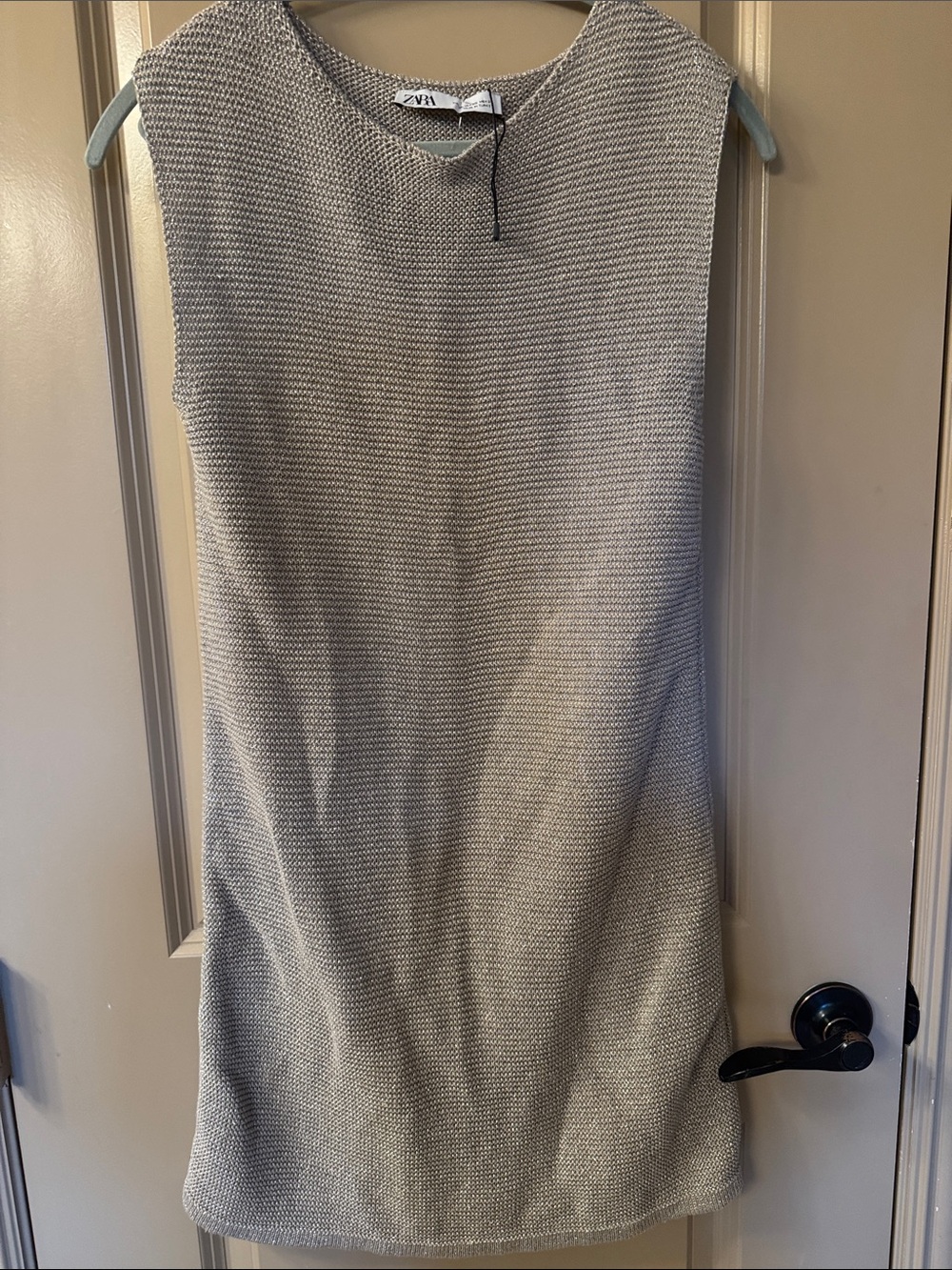 Zara Light Gold Sleeveless Shift Dress